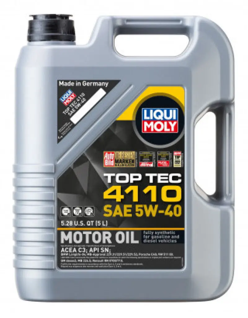 Liqui Moly 2016-2022 Chevrolet Camaro 6Th Gen 5L Top Tec 4110 Motor Oil Sae 5W40 1