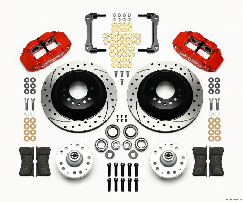 Wilwood 1970-1978 Chevrolet Camaro 2Nd Gen Narrow Superlite 6R Front Hub & 1Pc Rtr Kit 12.88In Drilled -Red 1