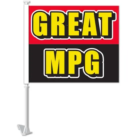 Heavy-Duty Clip-On Car Window Flag – USA Design for Antenna-Free Vehicles – 11" × 13" Single-Sided Flag with 19" Pole - Image 4