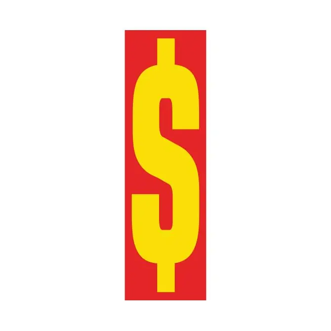Number Window Stickers - Red & Yellow Car Dealer Number Stickers - Durable, Weatherproof Vinyl With Easy On/Off Adhesive - Back Slit For Seamless Installation - 9-1/2" 1