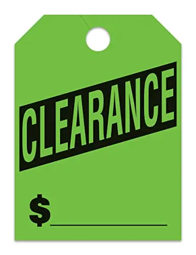 Jumbo "Clearance" Car Dealer Mirror Hang Tags - Fluorescent Colors Large Size (8-1/2" × 11-1/2") Tags For Auto Dealership Supplies - Durable 11-Point Stock Material 1