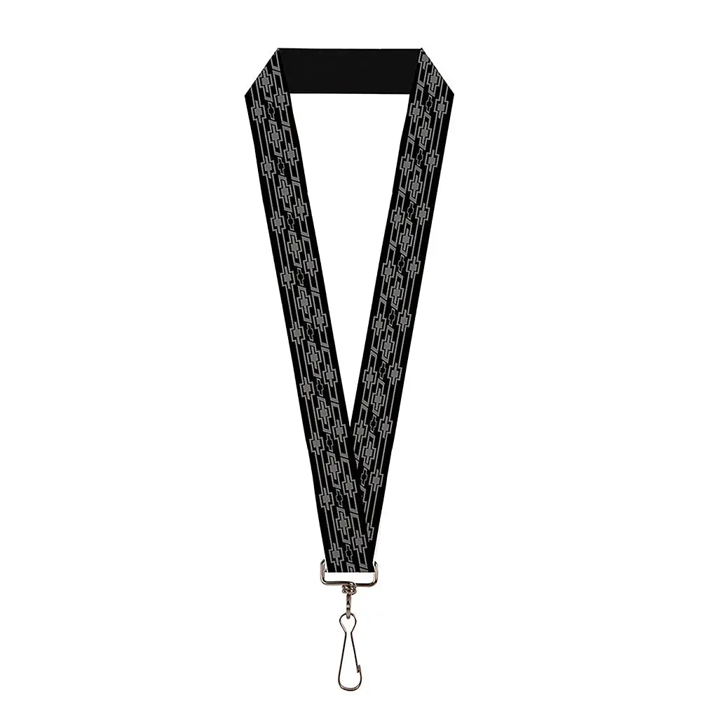 Retro Chevy Bowtie Monogram Black & Gray Lanyard - 1.0" 1