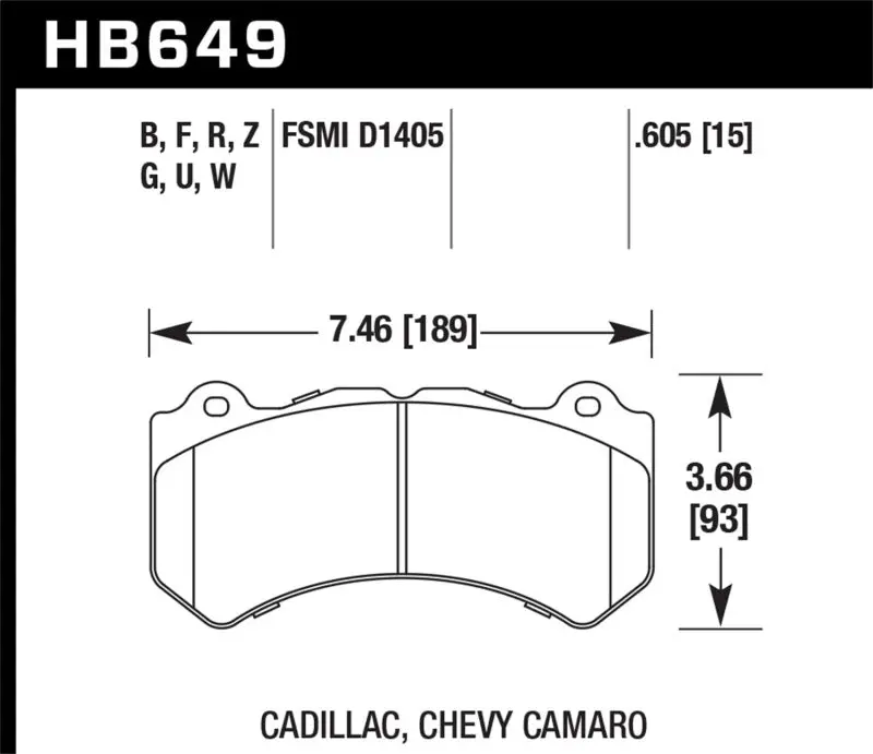 Hawk Performance 2012-2018 Chevrolet Camaro 5Th-6Th Gen Hawk Cts-V 12 (Wk2) Srt8 Dtc-30 Front Race Brake Pads 1