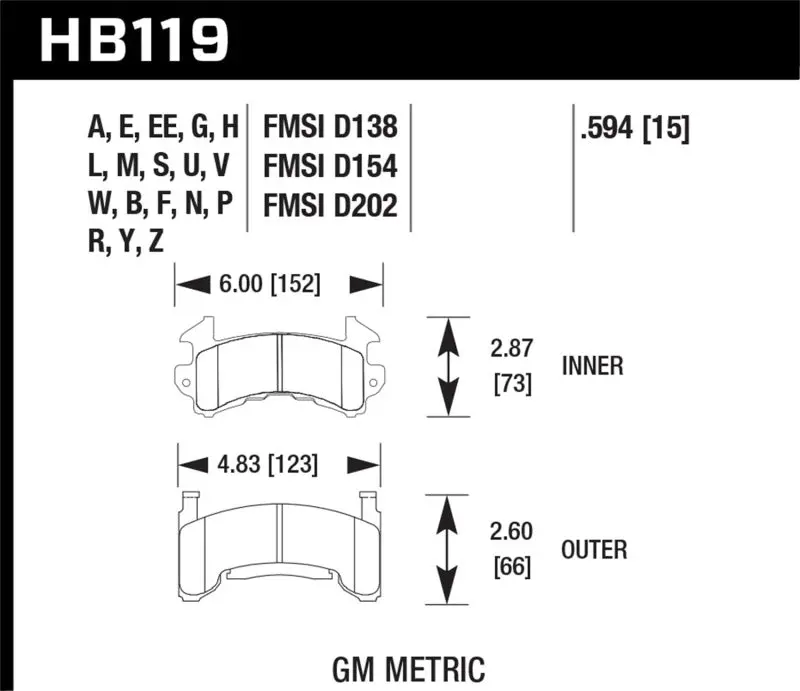 Hawk Performance 1982-1992 Chevrolet Camaro 3Rd Gen Hawk Isuzu Blue 9012 Race Brake Pads 1