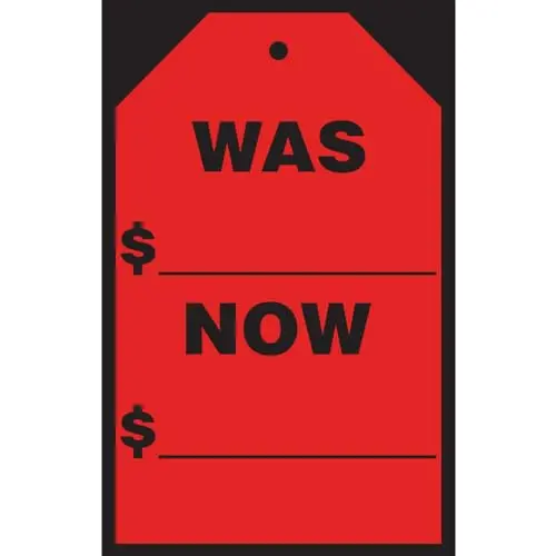 Vibrant Red Was/Now Window Price Stickers & Hang Tags – Large 7" X 11" – Durable Car Dealership Pricing Decals For Auto Sales & Retail Stores 1