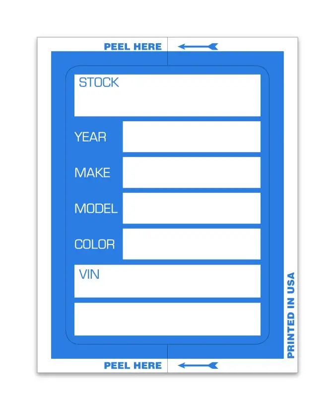 Kleer-Bak Large Stock Stickers - Clear-Back Boldly Printed, Secure Adhesion, Improved Design - Ideal For Car Dealerships, Boost Visibility And Organization 1