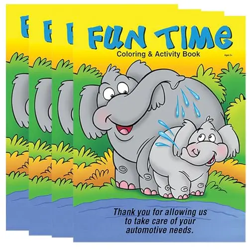 Fun Time Children's Coloring Book For Automotive Dealerships - 8" X 10.5" Durable 16-Page Book With 4 Unique Car-Themed Designs For Kids 4