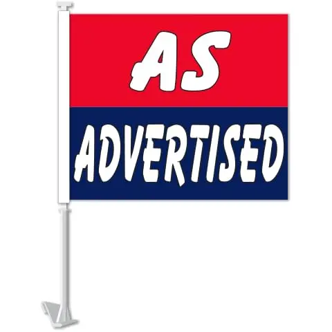 Premium Clip-On Window Flags For Cars & Trucks – Standard Usa Flags 11" X 13" – Durable Car Accessories For Vehicles Without Antennas – 19" Pole, Single-Sided Print 1