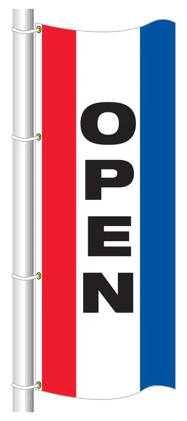 Patriotic Vertical Drapes For Car Dealerships - 3' × 8' Nylon Drapes With Heavy Duty Canvas Heading And Reinforced Ends - Single-Sided Printing, 4 Grommets, 4 Self-Locking Straps 1