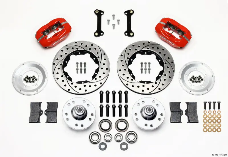 Wilwood 1982-1992 Chevrolet Camaro 3Rd Gen Forged Dynalite Front Kit 11.00In Drilled Red 1