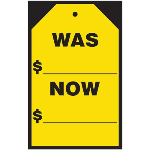 Vibrant Yellow Was/Now Window Price Stickers & Hang Tags – Large 7" X 11" – Durable Car Dealership Pricing Decals For Auto Sales & Retail Stores 1