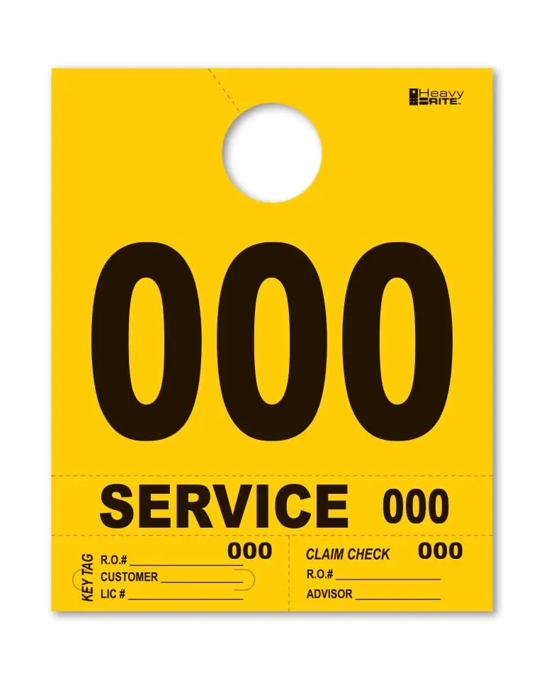 4 Part Heavy-Brite Premium Service Dispatch Numbers - Efficient Dispatch Management With Yellow Bold Numbers, Customizable, Matching Key Tags, Claim Checks 1