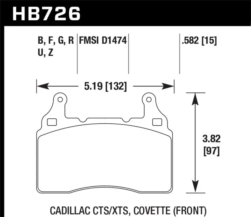 Hawk Performance 2010-2018 Chevrolet Camaro 5Th-6Th Gen Hawk Ss Hps Street Front Brake Pads 1