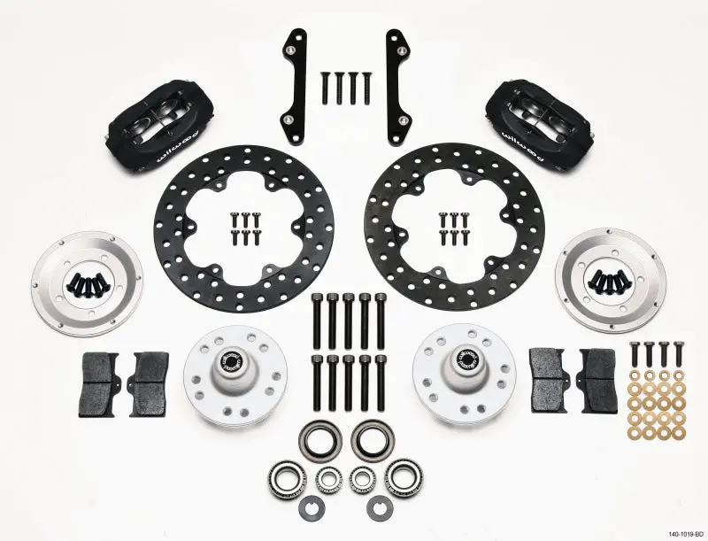 Wilwood 1970-1978 Chevrolet Camaro 2Nd Gen Forged Dynalite Front Drag Kit Drilled Rotor 1