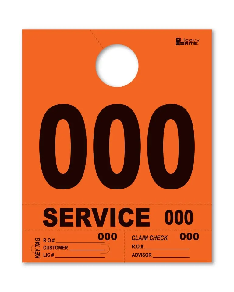 4 Part Heavy-Brite Premium Service Dispatch Numbers - Efficient Dispatch Management With Orange Bold Numbers, Customizable, Matching Key Tags, Claim Checks 1