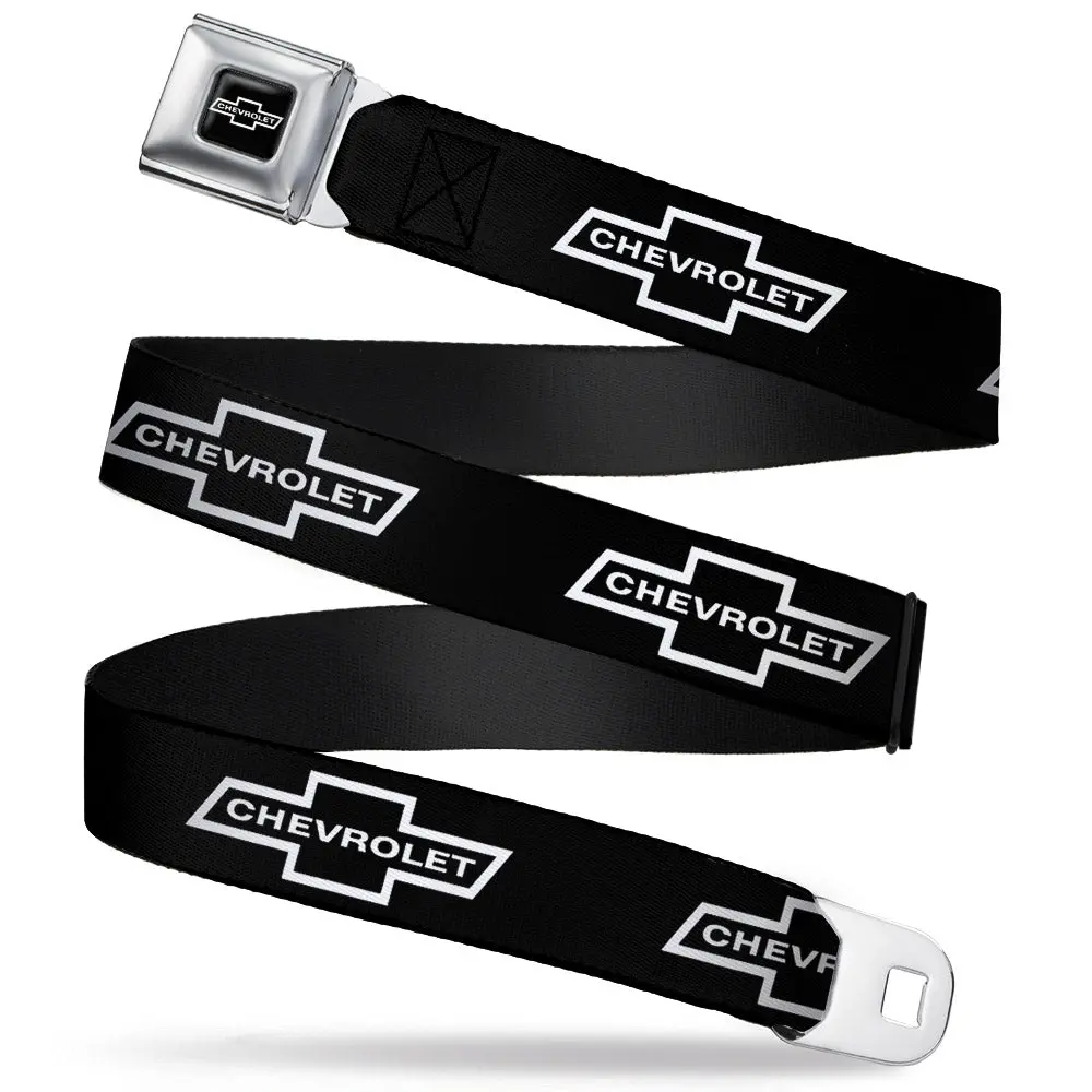 1965 Chevrolet Bowtie Black & White Seatbelt Belt 1