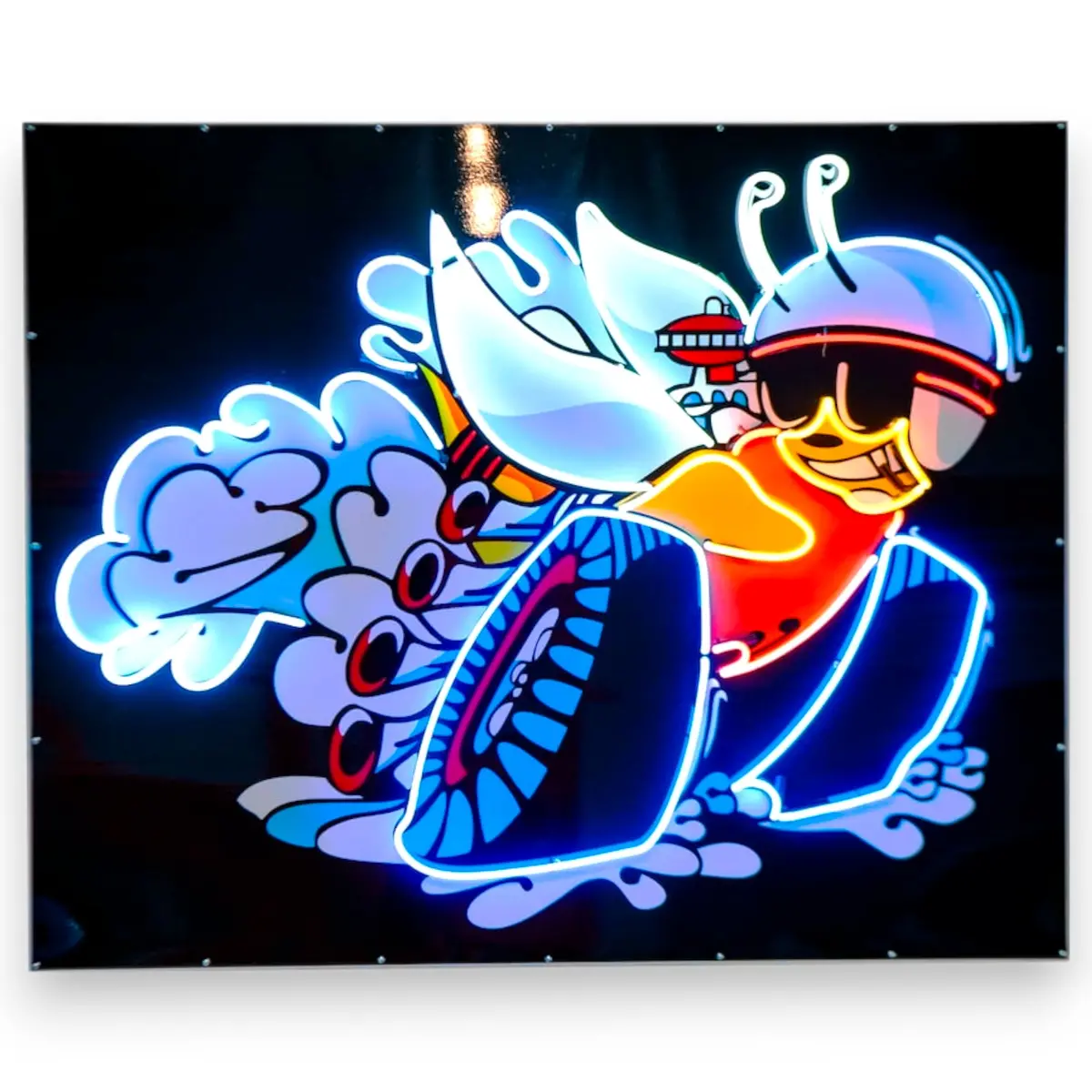 Dodge Scat Pack Super Bee - Real Glass Neon Sign With Porcelain Enamel - Retro Mopar & American Muscle Mascot 1