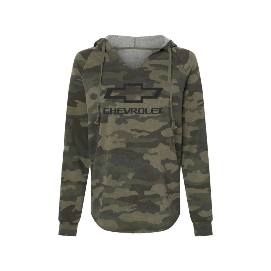 General Motors Chevrolet Bowtie Women’S Lightweight Camo Hoodie Sweatshirt 1