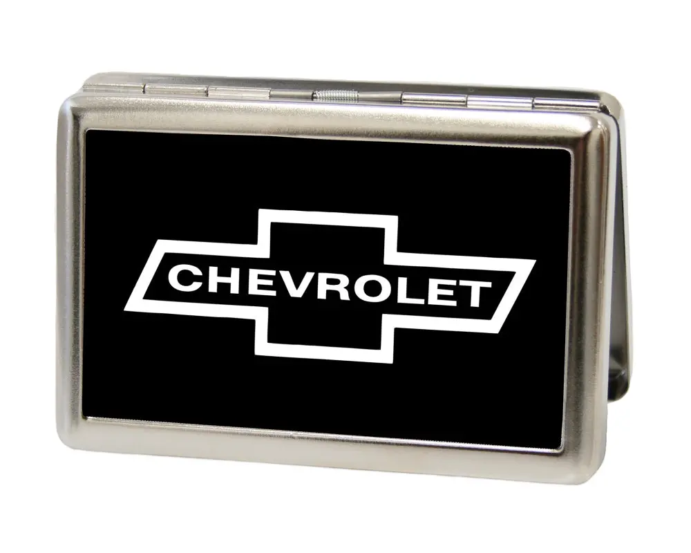 1965 Chevrolet Bowtie Fcg Black & White Business Card Holder - Large 1