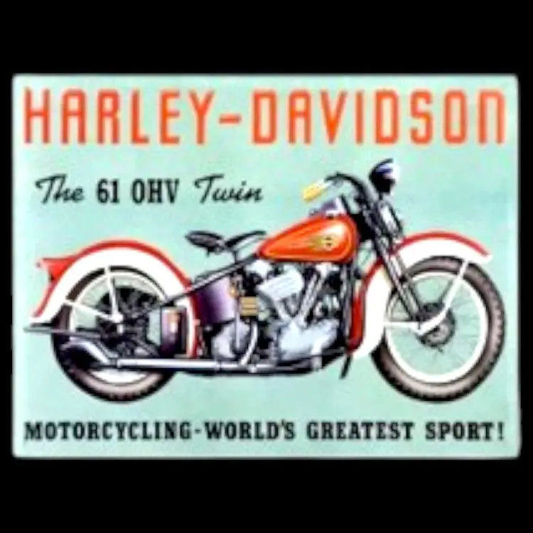 Harley Davidson Motorcycle Panel Porcelain Enamel Vintage Metal Reproduction 1