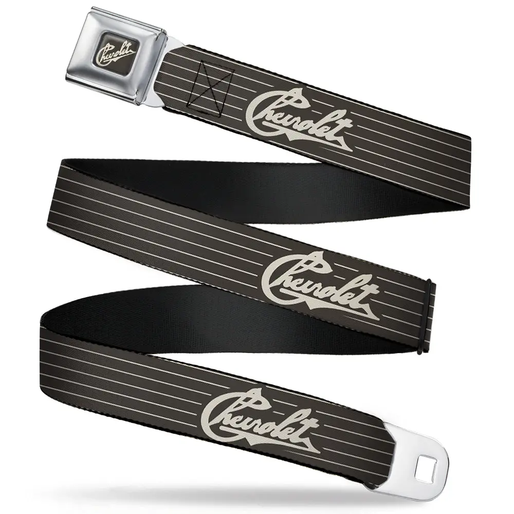 Chevrolet Heritage Script Charcoal & Tan Seatbelt Belt 1