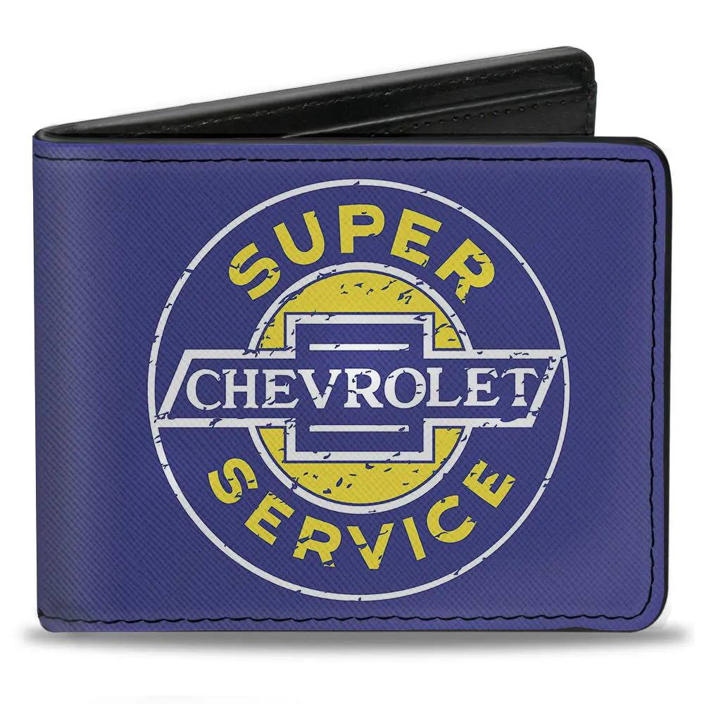 Chevrolet Super Service Logo Blue Bi-Fold Wallet 1
