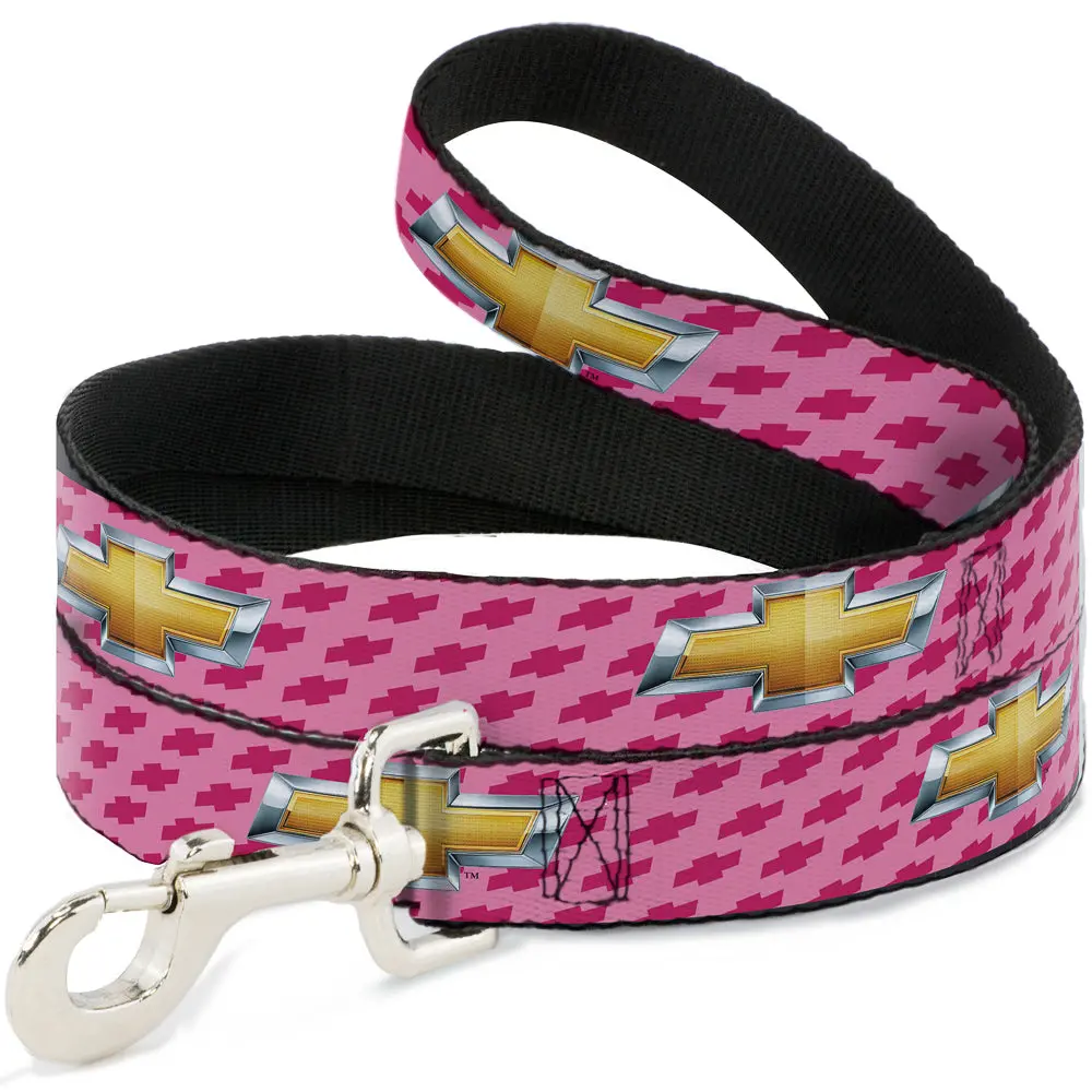 Chevy Gold Bowtie W/ Logo Pink Dog Leash 1