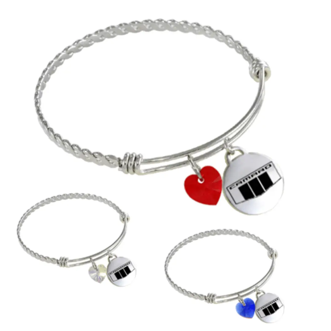 Camaro Logo & Crystal Twisted Wire Charm Bracelet 1