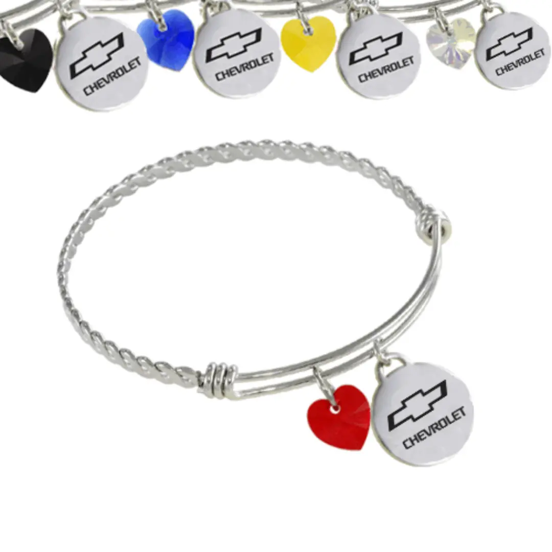 Chevy Bowtie Logo Twisted Wire Charm Bracelet 1