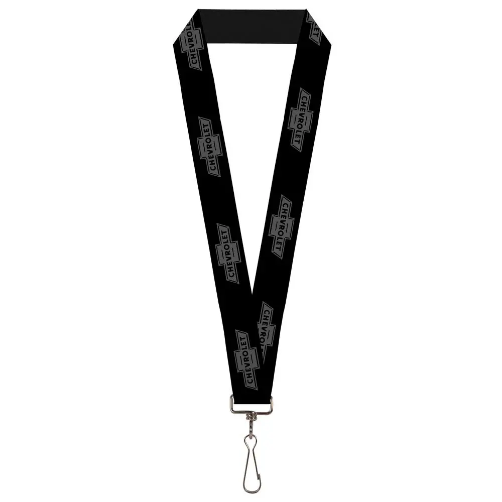 Vintage Chevrolet 1934 Bowtie Logo Black & Charcoal Lanyard - 1.0" 1