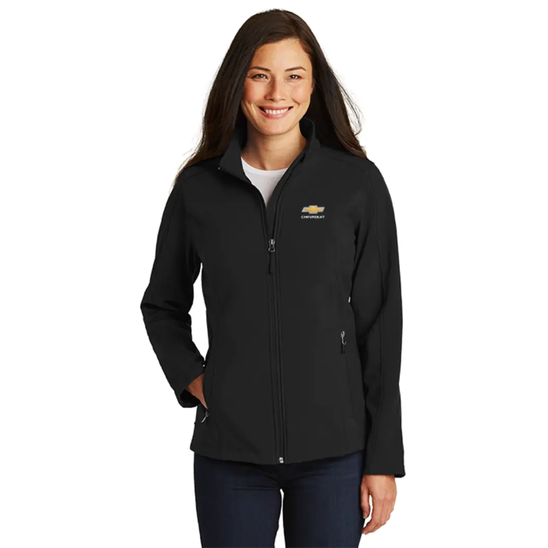 Ladies Black Soft Shell Chevrolet Jacket 1