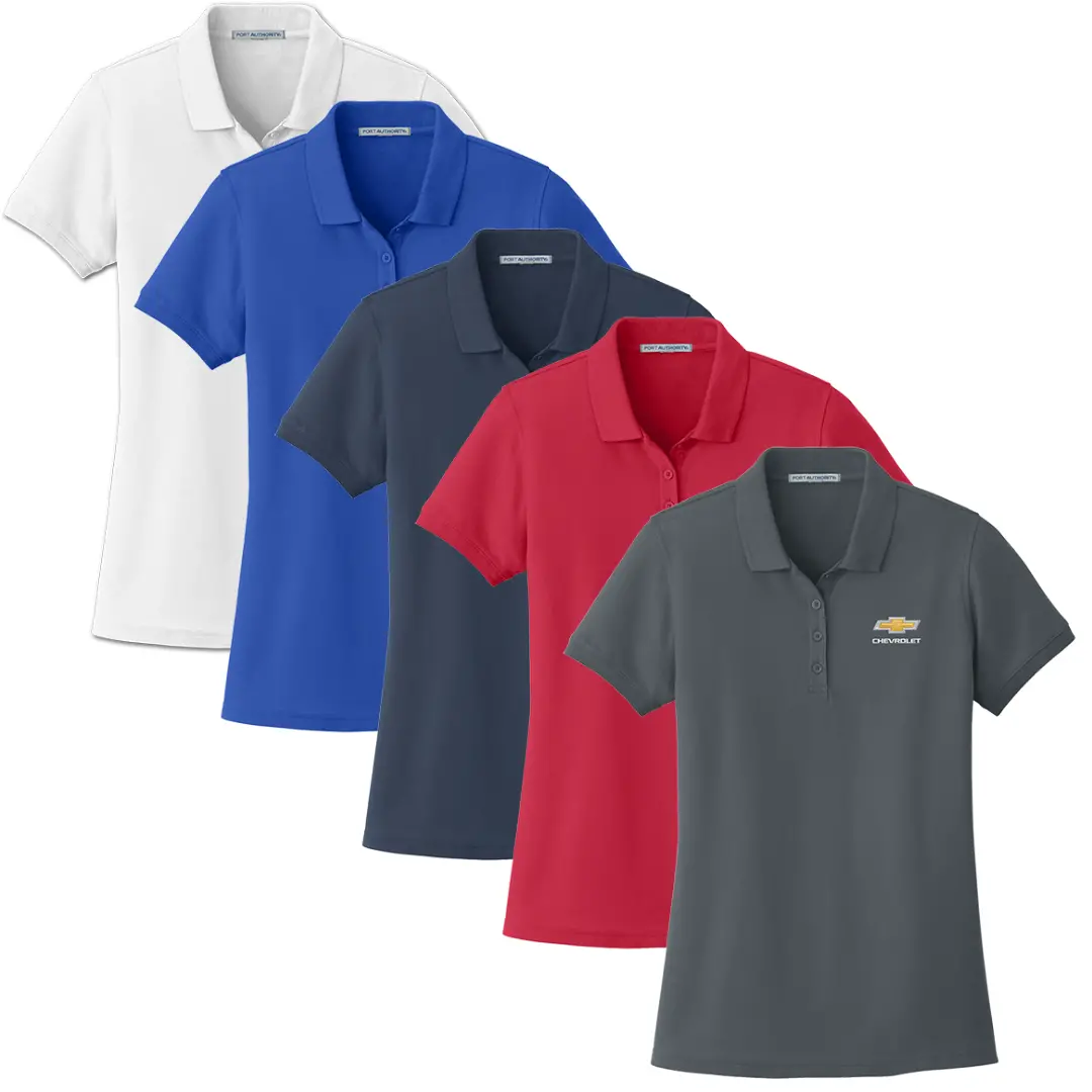 Ladies Chevrolet Gold Bowtie Core Classic Pique Polo 1