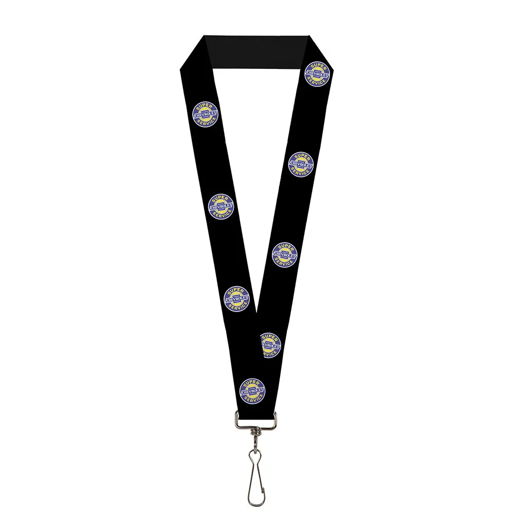Chevrolet Super Service Logo Black Blue & Yellow Lanyard - 1.0" 1
