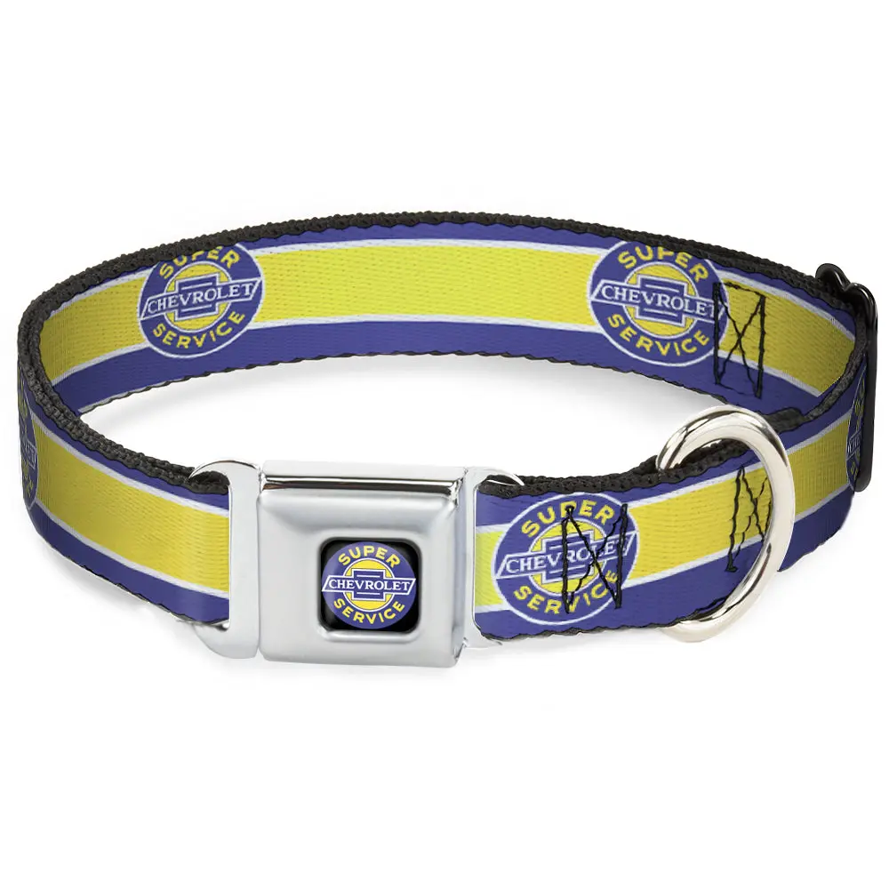 Chevrolet Super Service Logo Blue & Yellow Seatbelt Buckle Collar 1