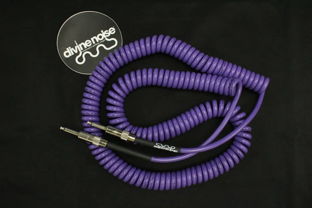 Divine Noise Curly Cable Purple 30' Straight / Straight *Free Shipping In The Usa* 1