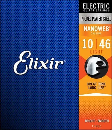 Elixir 12052 Nanoweb Nickel Plated Steel Electric Guitar Strings - Light (10-46) 1