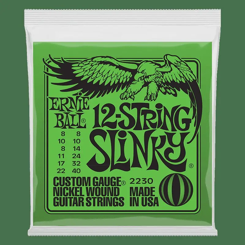 Ernie Ball 2230 12-String Slinky Electric Guitar Strings, .008/.008 - .040/.022W 1