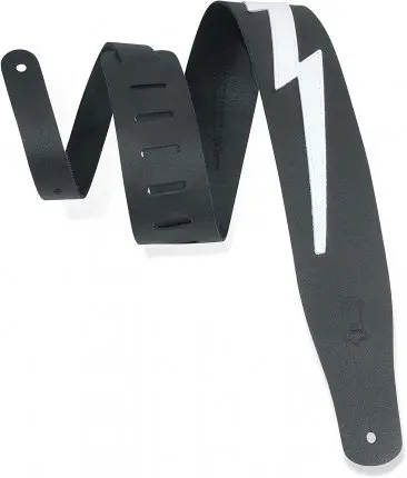 Levy's M26lb-Blk Black & White Lightning Bolt Guitar Strap *Discontinued 1