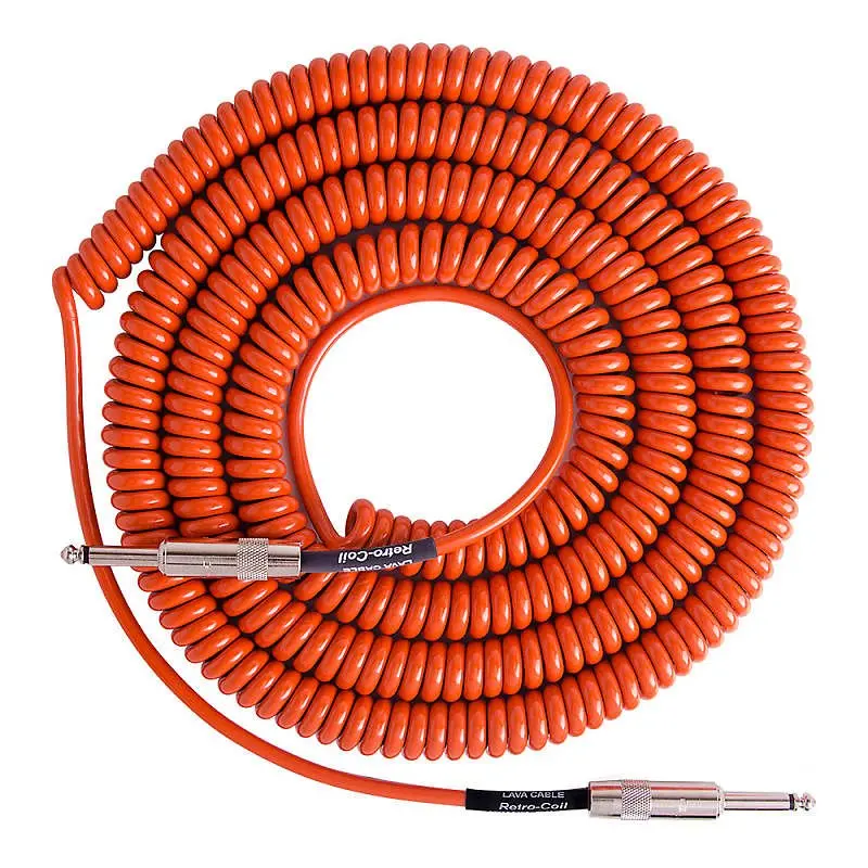 Lava Cable 20Ft Retro Coil Cable Orange Straight/Straight *Free Shipping In The Usa* 1