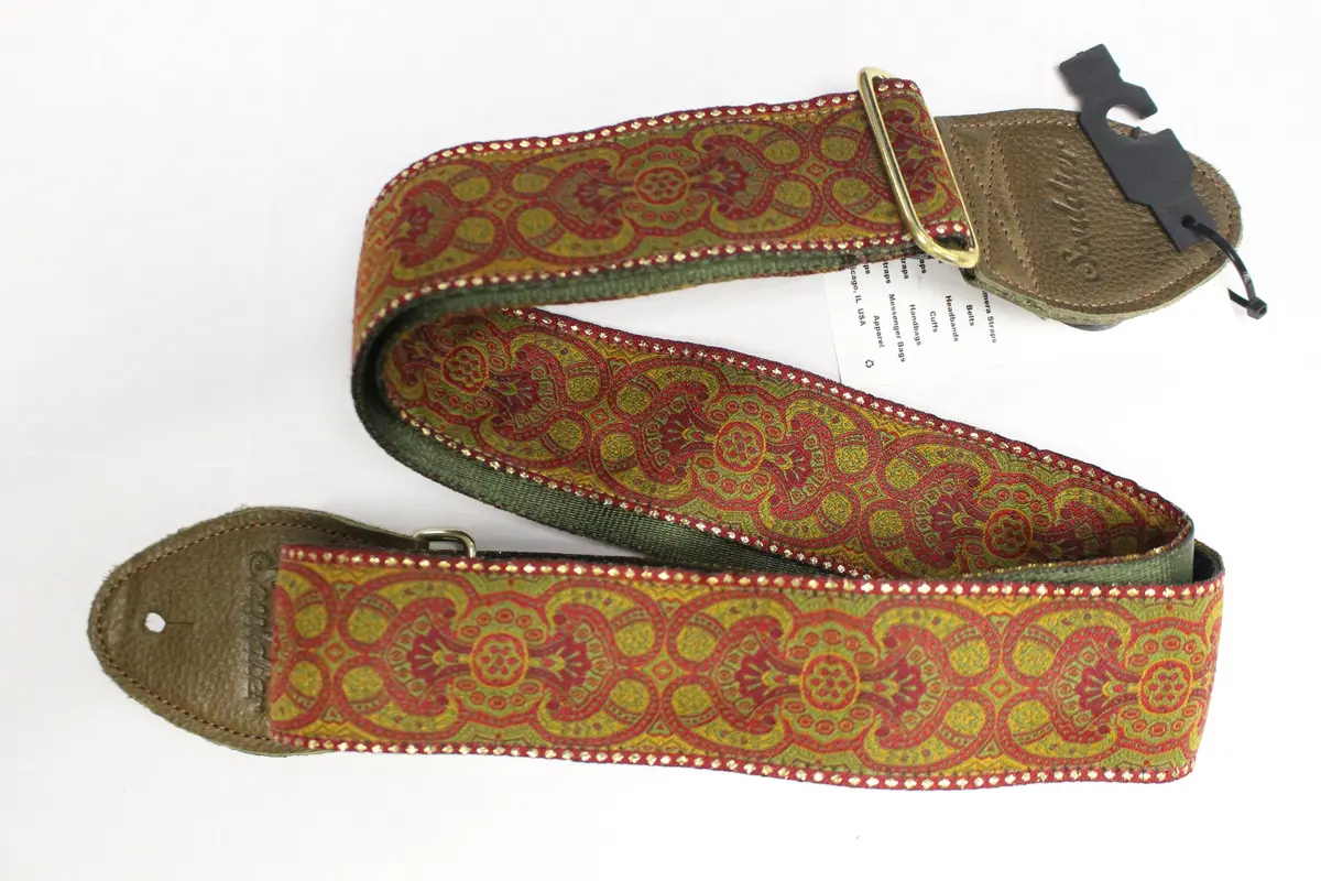 Souldier Guitar Strap St. Arabesque W/Olive Leather Ends *Free Shipping In The Usa* 1