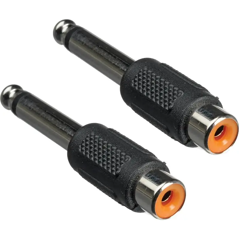 Hosa 2 Pack Rca To 1/4" Ts  Gpr101  Gpr-101 Adapter 1