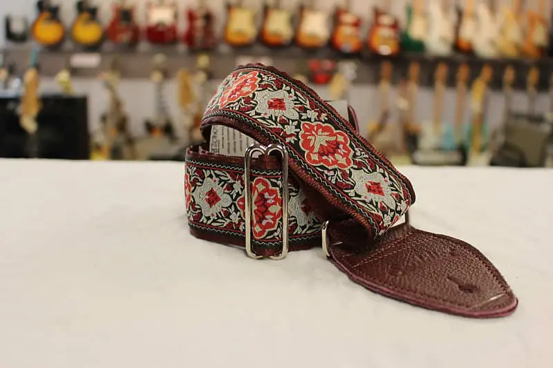 Souldier Guitar Strap Cabernet Burgundy Wine W/ Burgundy Leather Ends *Free Shipping In The Usa* 1