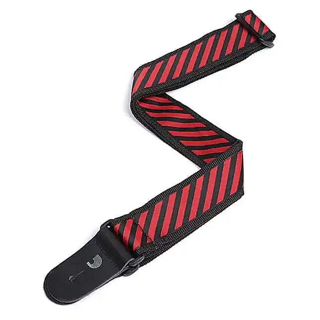 D'addario 50Mm Striped Jaq Polypro Guitar Strap - Red *Free Shipping In The Usa* 50Sjp03 1