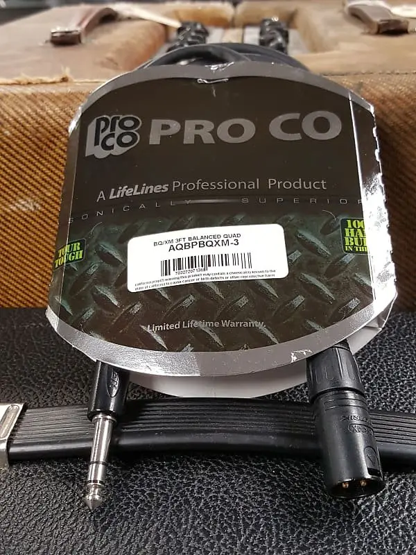 Pro Co Aqbpbqxm-3 Bq/Xm 3 Ft Balance Quad Cable Xlr-1/4" *Free Shipping In The Usa* 1