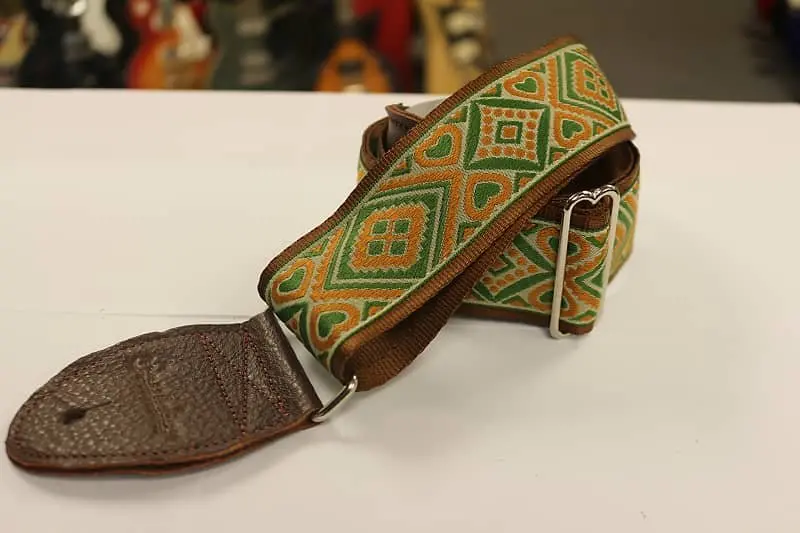 Souldier Guitar Strap  Sage & Cinnamon W/ Brown Leather Ends *Free Shipping In The Usa* 1
