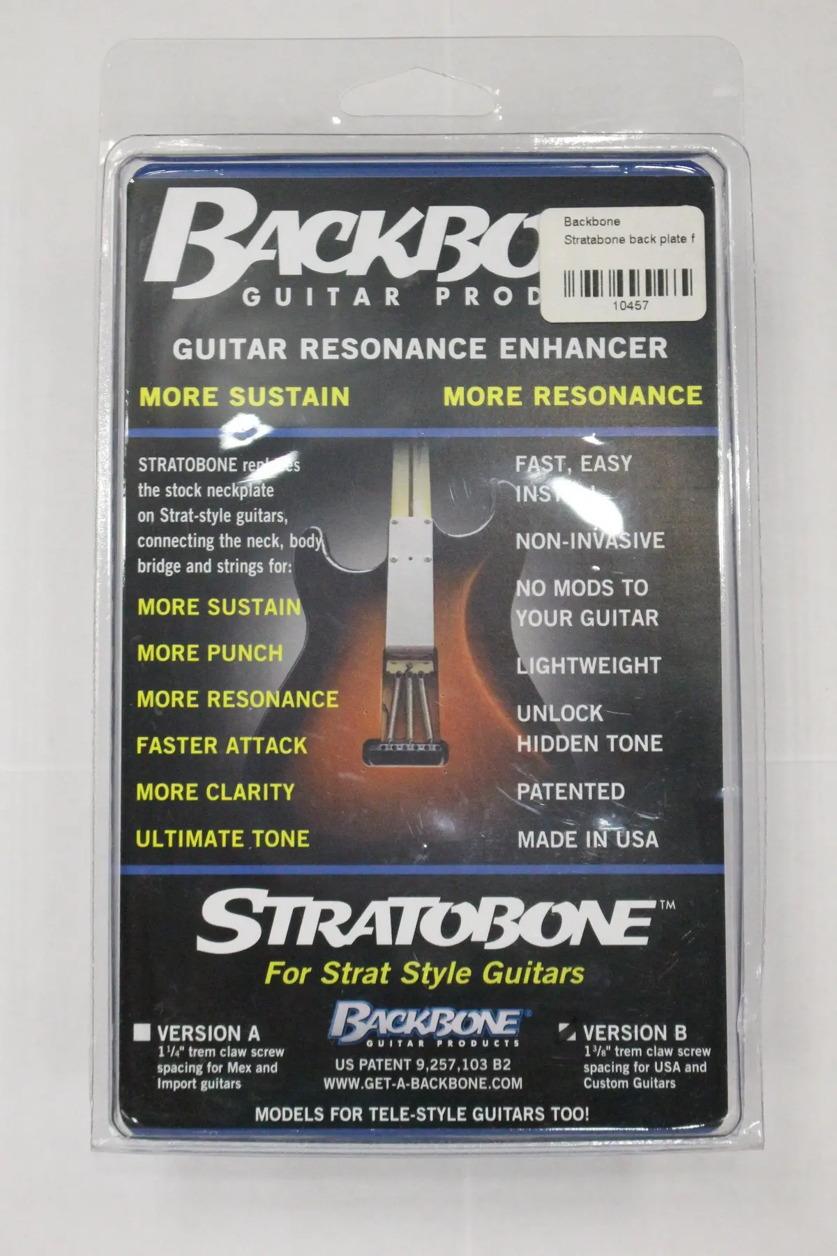 Backbone Guitar Products Stratobone For S-Style Guitars 1