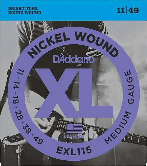 D'addario Exl115 Nickel Wound Electric Guitar Strings Medium/Blues-Jazz Rock 11-49 1