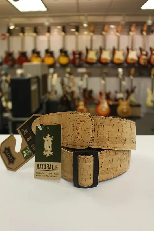 Levy's Solid Natural Cork Natural Vegan Guitar Strap Mx8-Nat *Free Shipping In The Usa* 1
