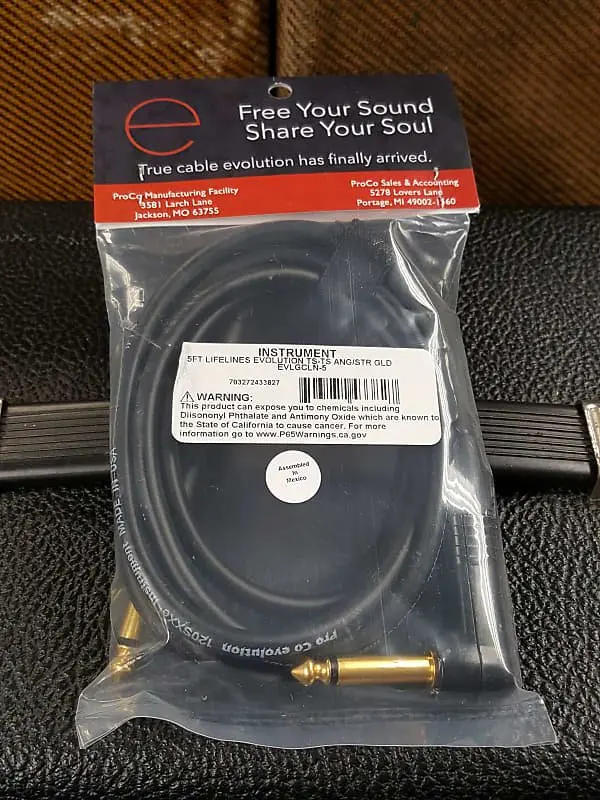 Pro Co Evolution Evlgcln-5 Ts-Ts Angled To Straight Instrument Cable *Free Shipping In The Usa* 1