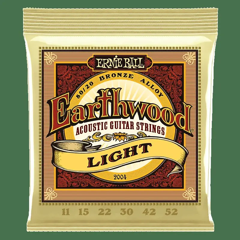Ernie Ball 2004 Earthwood Light 80/20 Acoustic Guitar Strings, .011 - .052 1